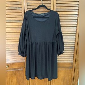 Black puff long sleeve dress